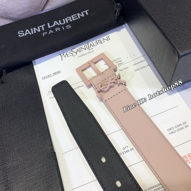 Saint Laurent女士皮帶 聖羅蘭金扣小牛皮腰帶  jjp1759